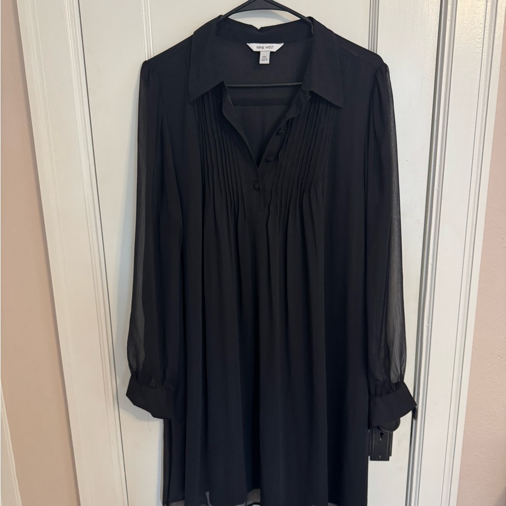 Nine West Black Long Sleeve Dress
